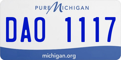 MI license plate DAO1117