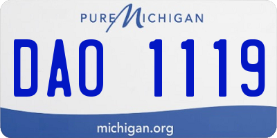 MI license plate DAO1119
