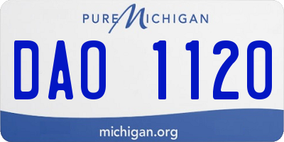 MI license plate DAO1120