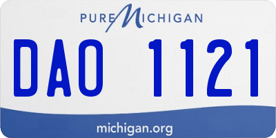 MI license plate DAO1121