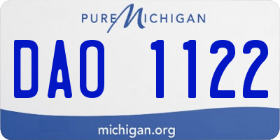 MI license plate DAO1122