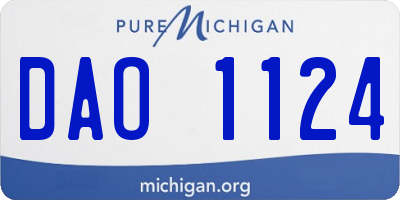 MI license plate DAO1124