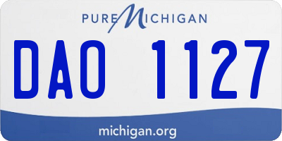 MI license plate DAO1127