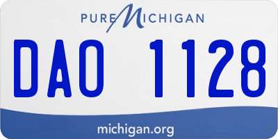 MI license plate DAO1128