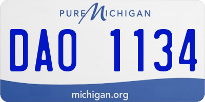 MI license plate DAO1134