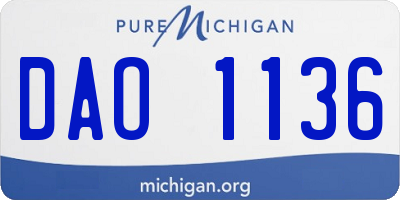MI license plate DAO1136