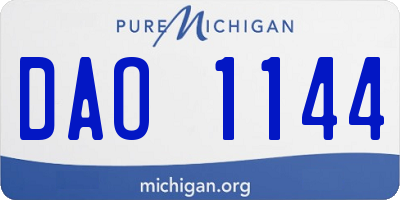 MI license plate DAO1144