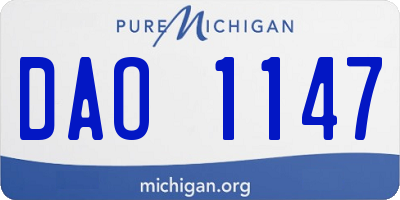 MI license plate DAO1147