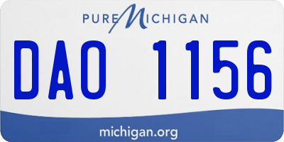 MI license plate DAO1156