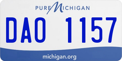 MI license plate DAO1157