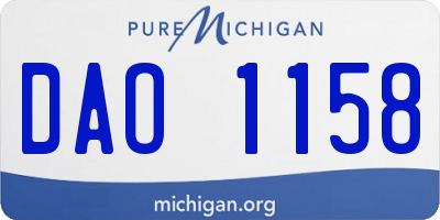 MI license plate DAO1158