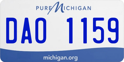 MI license plate DAO1159