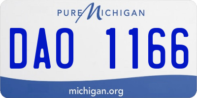 MI license plate DAO1166