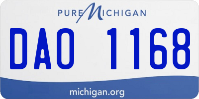 MI license plate DAO1168