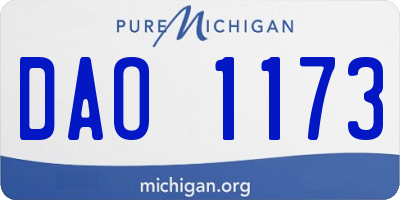 MI license plate DAO1173