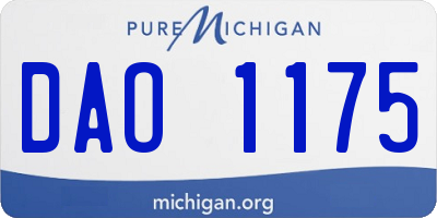 MI license plate DAO1175
