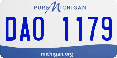MI license plate DAO1179