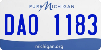 MI license plate DAO1183