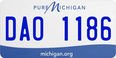 MI license plate DAO1186
