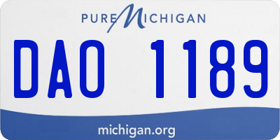 MI license plate DAO1189