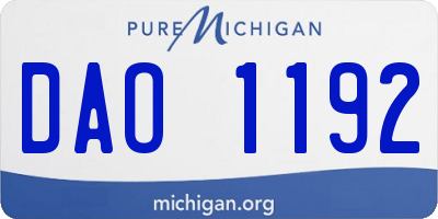 MI license plate DAO1192