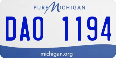 MI license plate DAO1194