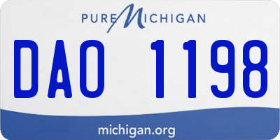 MI license plate DAO1198