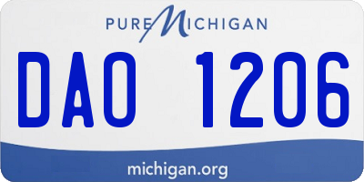 MI license plate DAO1206