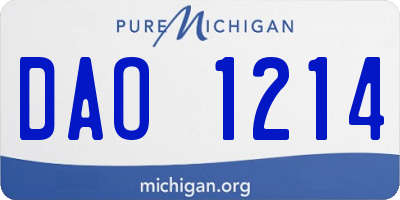 MI license plate DAO1214