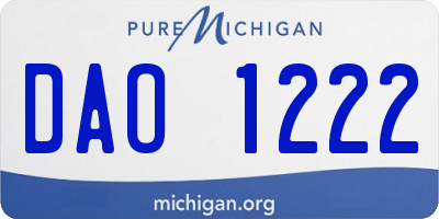 MI license plate DAO1222