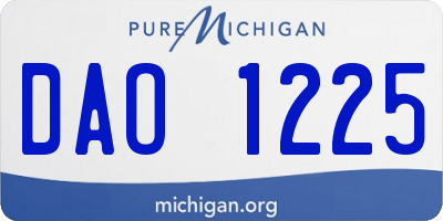 MI license plate DAO1225