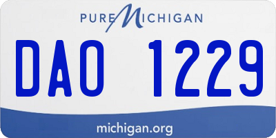 MI license plate DAO1229