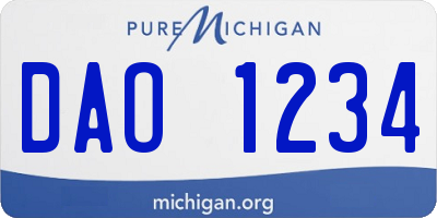 MI license plate DAO1234