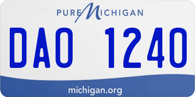 MI license plate DAO1240