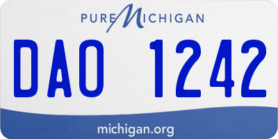 MI license plate DAO1242