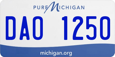 MI license plate DAO1250