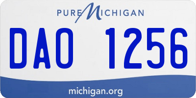 MI license plate DAO1256
