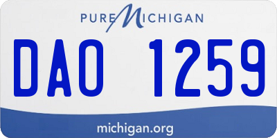 MI license plate DAO1259