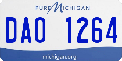 MI license plate DAO1264