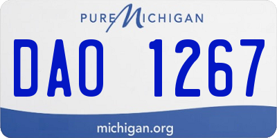 MI license plate DAO1267
