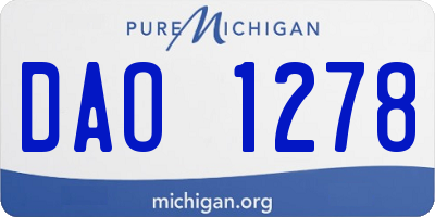 MI license plate DAO1278