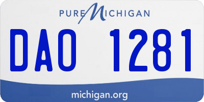 MI license plate DAO1281