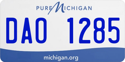 MI license plate DAO1285