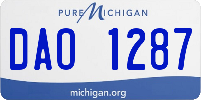 MI license plate DAO1287