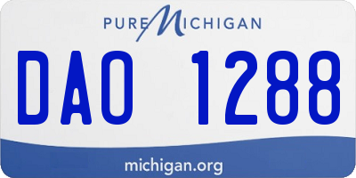 MI license plate DAO1288