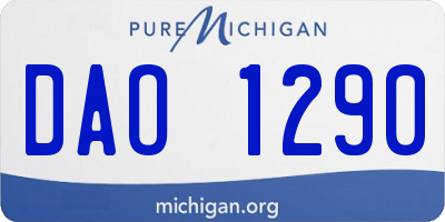 MI license plate DAO1290