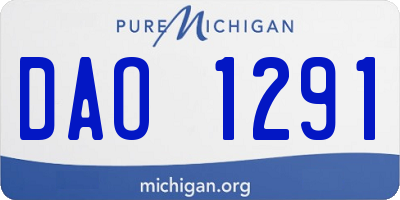 MI license plate DAO1291