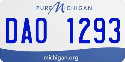 MI license plate DAO1293