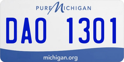 MI license plate DAO1301