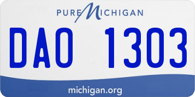 MI license plate DAO1303